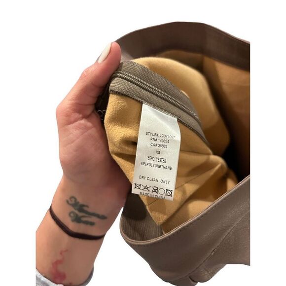 Sage the Label Tan Faux Vegan leather High-Rise Straight Leg Pants Size XS - Picture 7 of 16